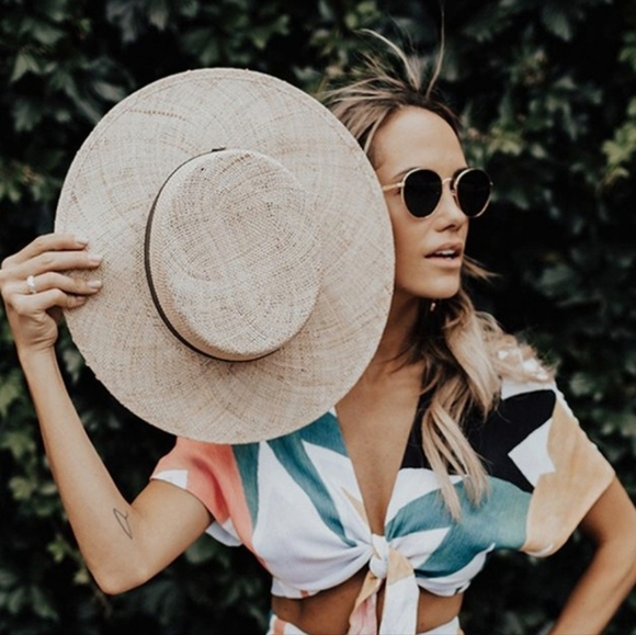 Lulus Tropical Print Tie Crop Top Medium - Picture 1 of 5